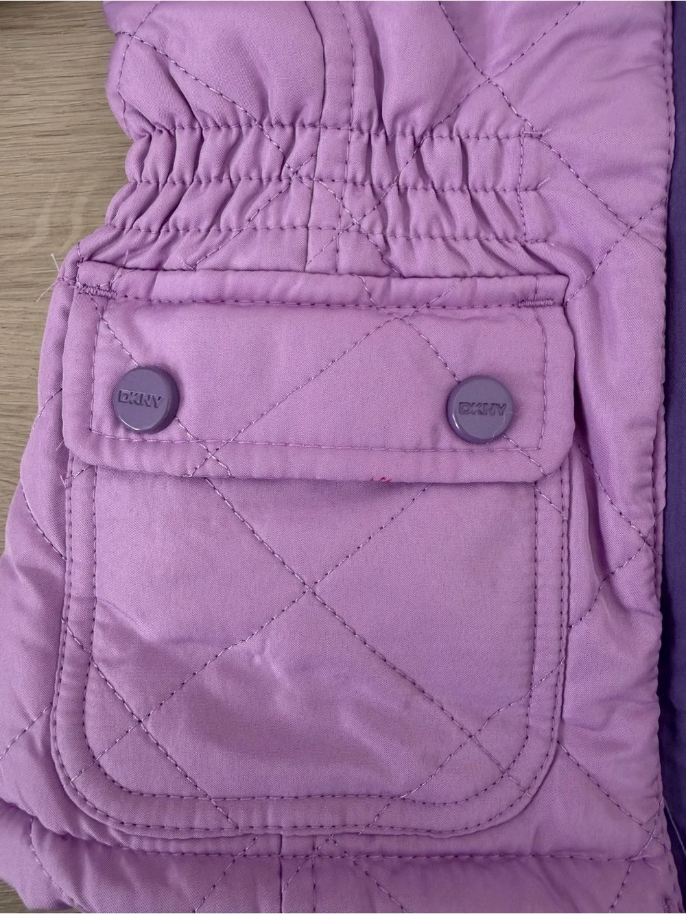 New 2T DKNY Puffer Jacket Quilted Lavender Lilac Cozy Plush Lined Toddler Baby